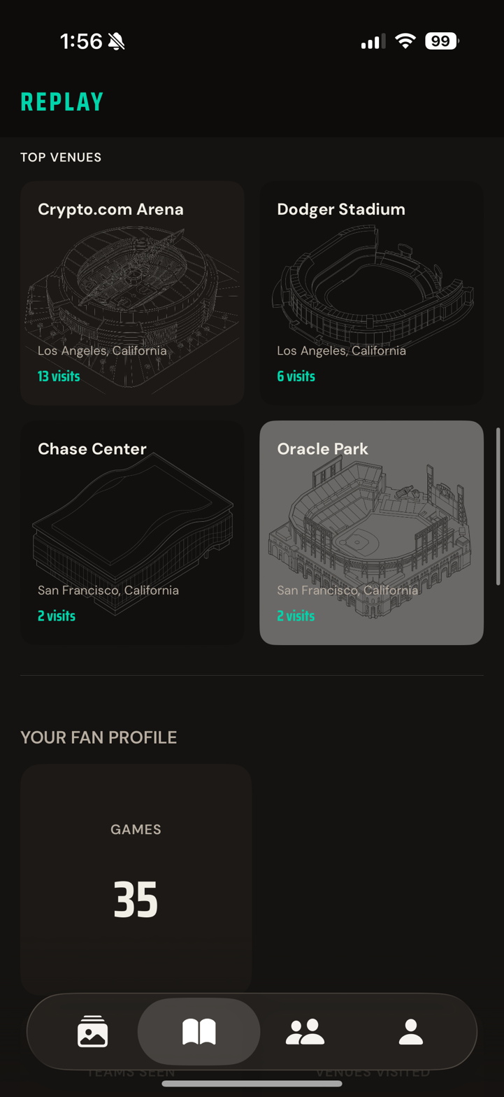 Replay venues and stadium illustrations